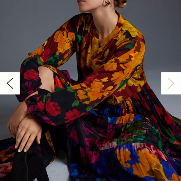 New Anthropologie Siddhartha bansal tiered maxi dress - Picture 7 of 8